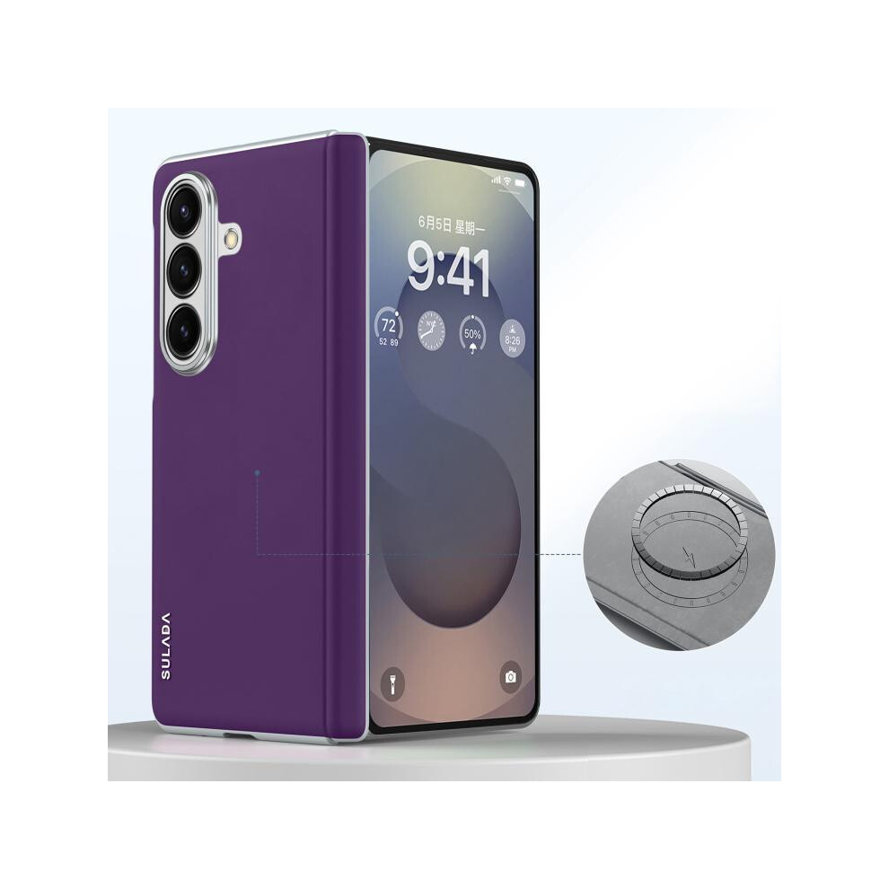 Compatible Gift Samsung Galaxy Z Fold7 5G Sulada Skin Feel Liquid Leather Shockproof Phone Case(Purple):For Samsung Galaxy Z Fold7 5G Purple 4117573160645