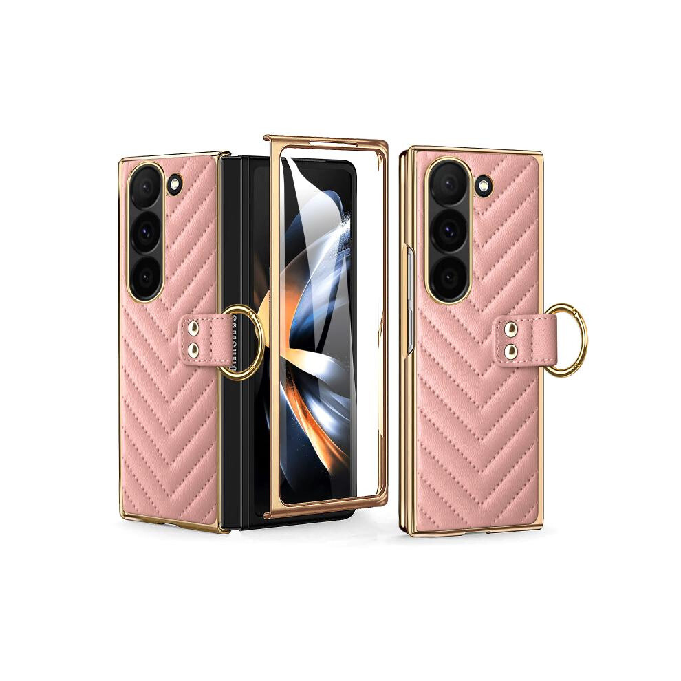 Vietao Dream Series Ring Pu Phone Case Compatible Gift Samsung Galaxy Z Fold6 (Pink):For Samsung Galaxy Z Fold6 Pink 3581503314506