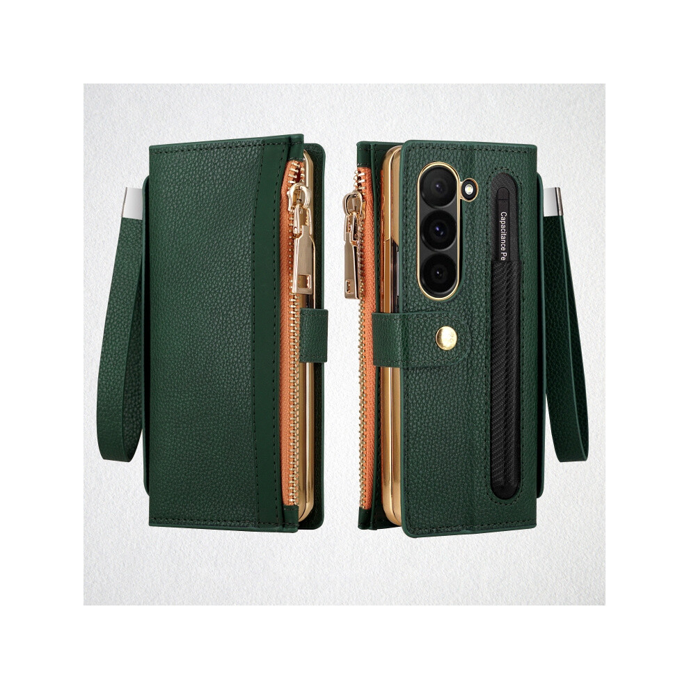 Vietao Elite Series Anti-Theft Wallet/Phone Case Compatible Gift Samsung Galaxy Z Fold5 (Green):For Samsung Galaxy Z Fold5