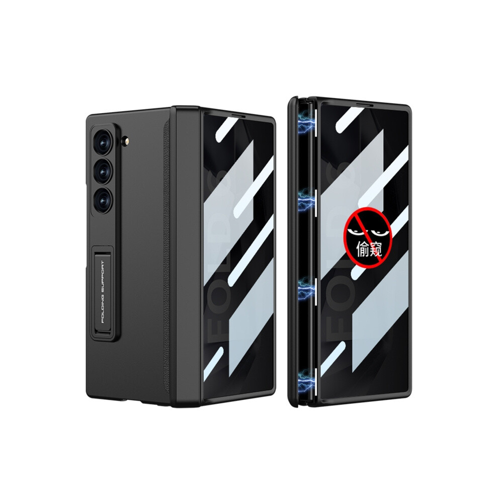 Gkk Integrated Privacy Magnetic Folding Phone Case Compatible Gift Samsung Galaxy Z Fold6 (Cool ):For Samsung Galaxy Z Fold6 Black 4117573160720