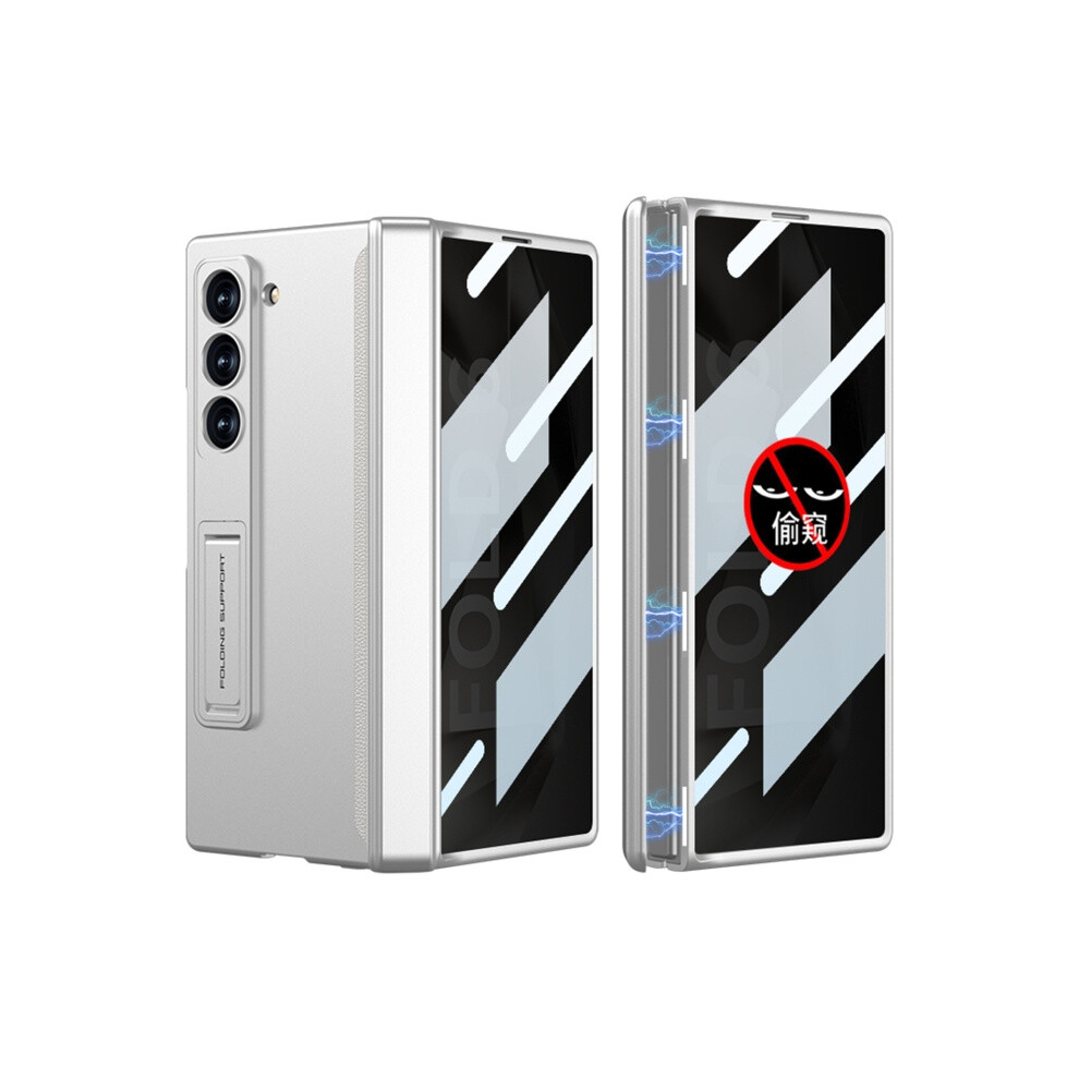 Gkk Integrated Privacy Magnetic Folding Phone Case Compatible Gift Samsung Galaxy Z Fold6 (Elegant ):For Samsung Galaxy Z Fold6 Silver 4117573160713