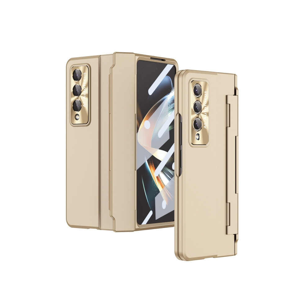 Compatible Gift Samsung Galaxy Z Fold4 Integrated Protective Phone Case With Hinge (Gold):For Samsung Galaxy Z Fold4 Gold 4908972320996