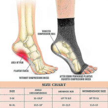 (S M, White) 3 Pairs Compression Socks for Neuropathy, Tendonitis & Plantar Fasciitis Pain Relief