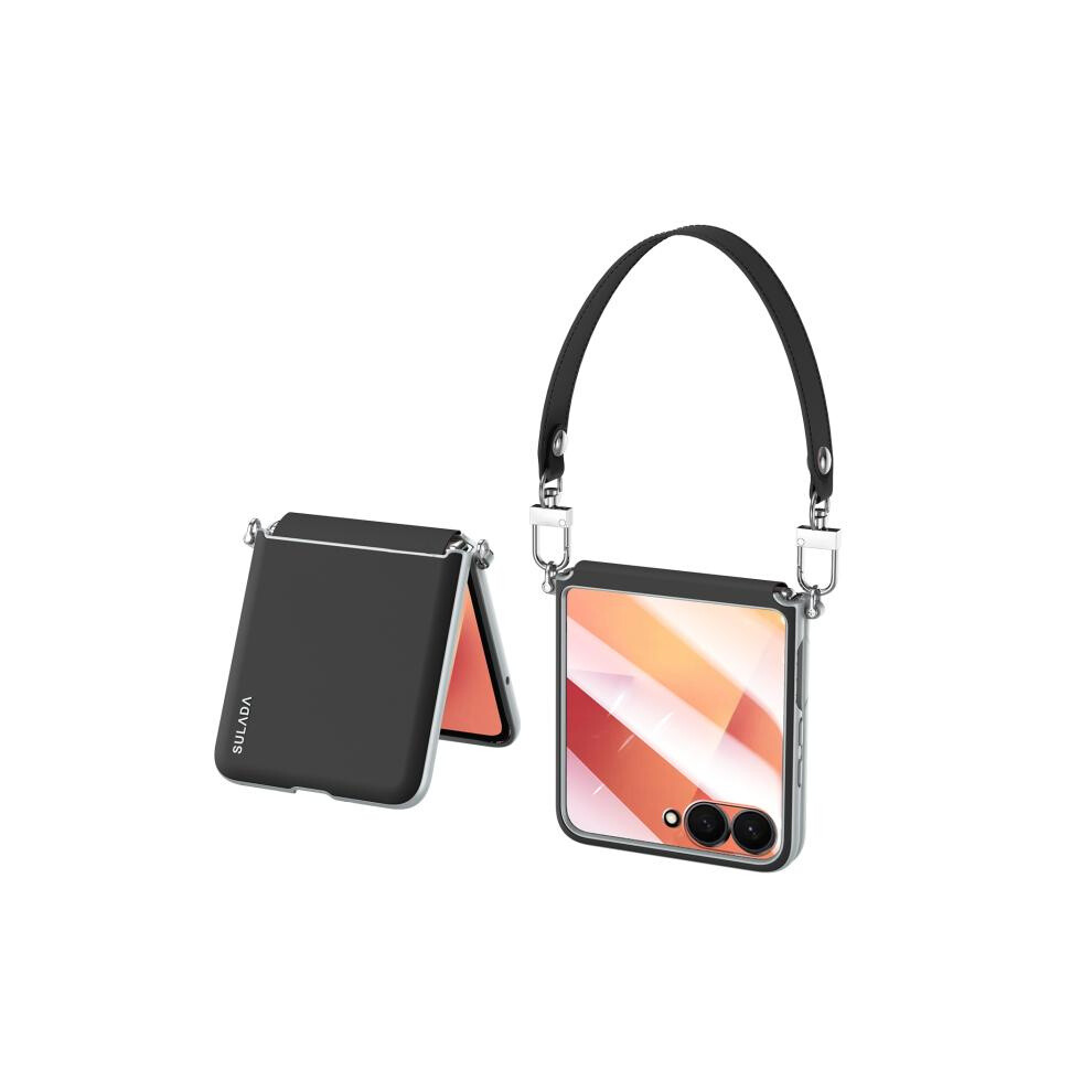 Sulada Elegant Series Liquid Leather Shockproof Phone Case Compatible Gift Samsung Galaxy Z Flip7 5G (Black):For Samsung Galaxy Z Flip7 5G Black 8197155413631