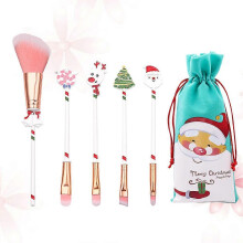 Makeup Cosmetic Brush Sets for Christmas Gift 6Pcs White Mini Brush