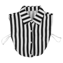 Women's Fashionable Detachable Striped Faux Shirt Dickey Collar for Outfits Halloween Costume Access