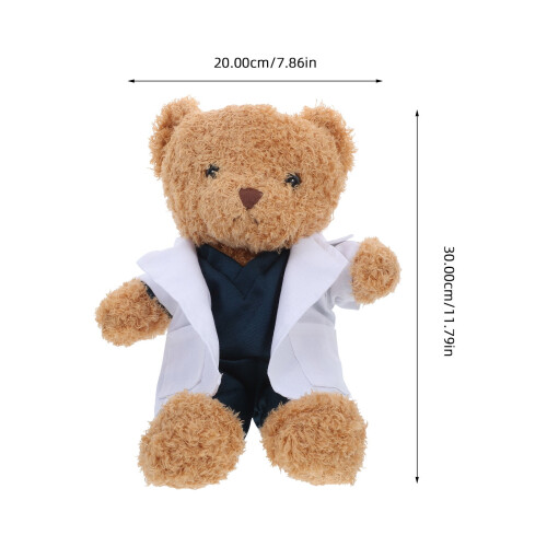Brauner Doktorbär Plüschtier 30 cm 1