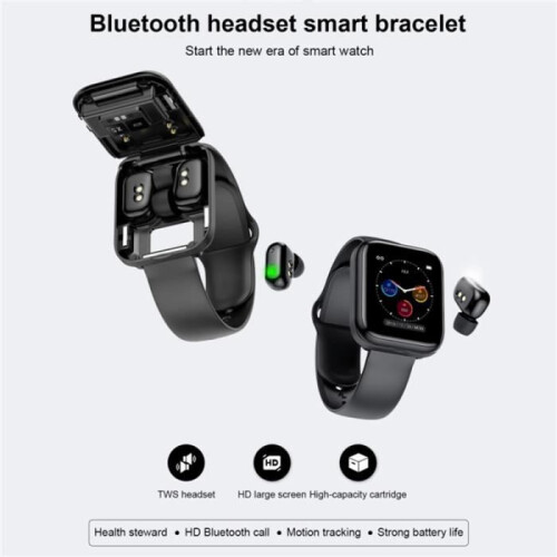 Αδιάβροχο Bluetooth Smartwatch με ακουστικά για άνδρες - Μαύρο 2