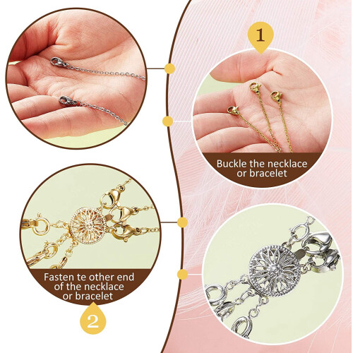 Fermoir d'espacement pour collier à 3 rangs – Or et argent 2
