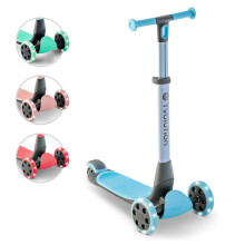 Yvolution Y Glider Nua | Scooter Plegable de Tres Ruedas para Niños con Accesorio de Almacenamiento (Azul)
