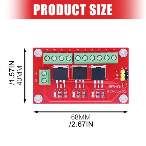 3-kanaals IRF540NS Power MOSFET-module Drivermodule 2