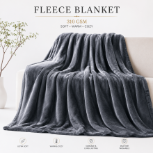 (Grey, Double: 150 cm x 200 cm.) Faux Fur Fleece Throw Warm Soft Mink Blanket