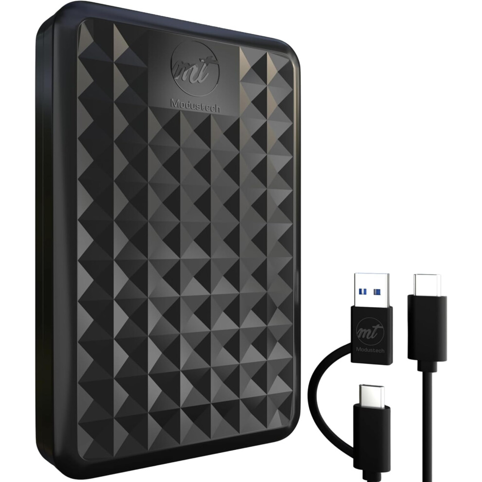 Modustech 750Gb Portable External Hard Drive Usb 3.0/Type-C, Slim High-Speed Hdd For Backup, Storage 914561045069