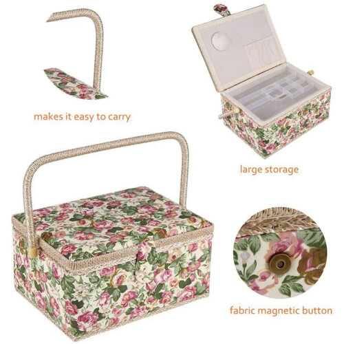 Extra Large Vintage Sewing Basket with Compartments 2