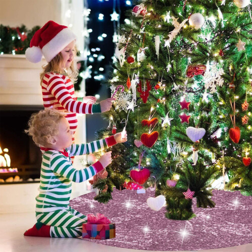30 Zoll Pailletten-Samt-Weihnachtsbaumrock 2