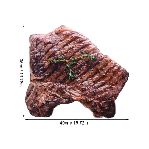 Steakvormig knuffelkussen 40x35x10cm 1
