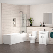 Nes Home 550mm Freestanding Doors Vanity with Toilet, Shower Bath & Taps Set