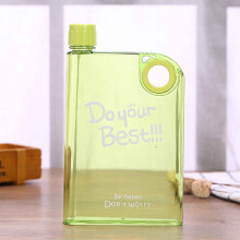 Garrafa de água Comefolife fina e plana, verde, livre de BPA, 21 x 13 cm (8,3 x 5,1 polegadas)