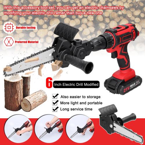 Electric Drill to Chainsaw Conversion Kit 6 Inch