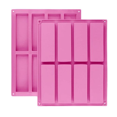 Molde rectangular de silicona para hornear de 8 cavidades, 10,5 x 8,26 x 1 pulgada.