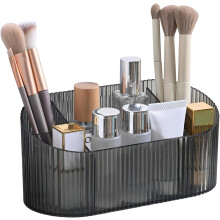Akrylový držák na štětce na make-up s 5 otvory – průhledný