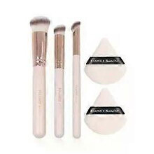 3pcs Makeup Brushes Set+2pcs Dry Air Cushion Puff Eye Shadow Concealer Brush Women Foundation Cosmetics Blush Blending Tools