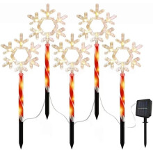 Luzes de Natal solares 5 em 1 para caminhos, à prova d'água em ABS.