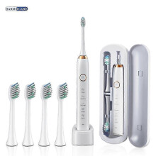 (White 4 Heads) Sarmocare S100 Sonic Toothbrush With 8 Brush Heads Whitening Function USB Rechargeable Professional Dental Care