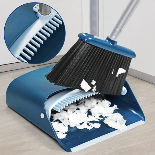 Ensemble balai et pelle à poussière avec manche extensible de 132 cm