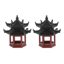 Mini pavillon décoratif micro paysager marron PP2 pièces
