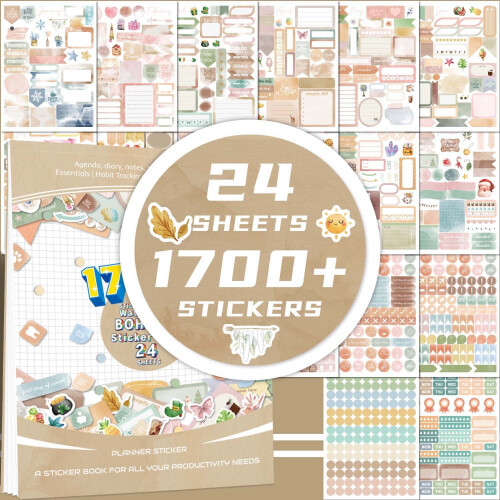 1700+ αυτοκόλλητα Vintage Planner για μηνιαίους και ημερήσιους προγραμματιστές