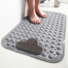 Alfombrilla antideslizante para bañera con cepillo para pies, 27 x 15 pulgadas.