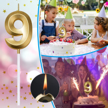 Vela de cumpleaños 3D con el número 9 – Cera y plástico
