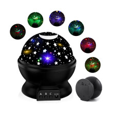 Projetor de estrelas com luz noturna, 4 LEDs e 12 cores.