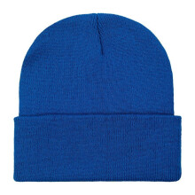 Knit Winter Beanie Hat Soft Acrylic Warm Cuffed Blue