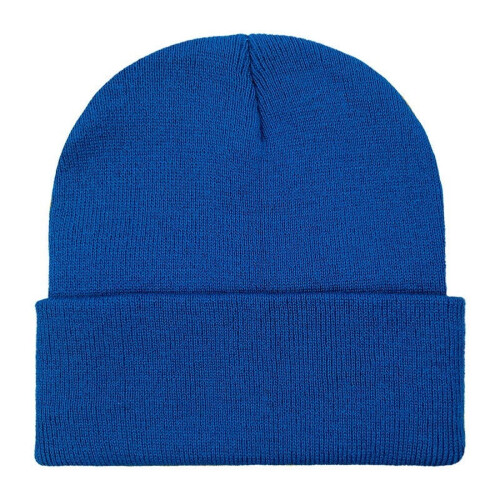 Knit Winter Beanie Hat Soft Acrylic Warm Cuffed Blue