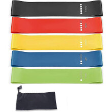 Resistance Loops Bands Exercise Band, Anti-Slip Elastic Workout Booty Working Out Fitness Loop Bands Set for 5