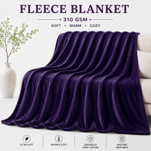 (Purple, Single: 130 cm x 150 cm.) Faux Fur Fleece Throw Warm Soft Mink Blanket