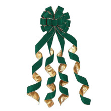 (green) Christmas Tree Bow Topper Creative Color Resistant Light And Soft Festival Supplies Flexible Silk Side Band Bowknot
