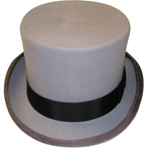 (S, Grey) Hand Made Wool Top Hat Satin Lined Small To Xxl Y1 2