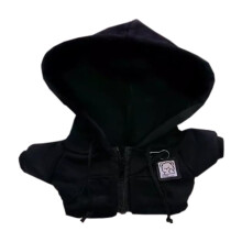 niannyyhouse 10cm~15cm 20cm Plush Doll Clothes Hoodie Cardigan Jacket Soft Stuffed Plush Toy Dress Up (Black 20cm)