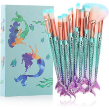 Makeup Brushes, 10 Pieces Mermaid Style Eye Brushes Sets Suitable for Concealer