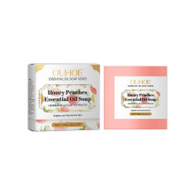 Ouhoe Peach Essential Oil Soap - Gentle Repair, Moisturizing, Oil-Control, Refreshing Facial And Body Cleansing Bath Soap
