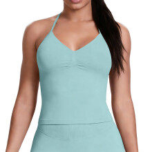 Women’s Longline Strappy Sports Bra Workout Top-light green M