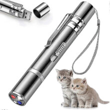 2025 latest cat toy laser pointer, suitable for indoor use, rechargeable, adjustable red light pet interactive cat and mouse toy