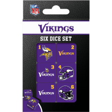 MasterPieces Game Day - NFL Minnesota Vikings - 6-teiliges Teamlogo Würfelset - D6 Standardgröße