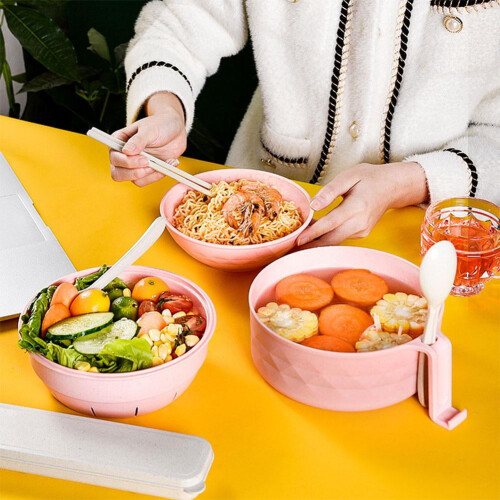 Ensemble de bols à ramen avec égouttoir, 3 pièces, compatible micro-ondes 1