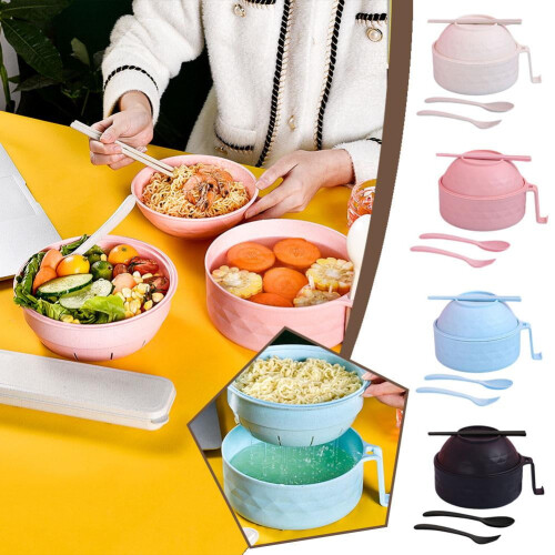 Ensemble de bols à ramen avec égouttoir, 3 pièces, compatible micro-ondes 2