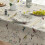 Toalha de mesa retangular de primavera, 152 x 305 cm, bege com estampa floral. 4