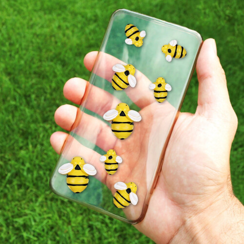 OUNONA60pcs plaksteen hars Bumble Bee-bedels 2